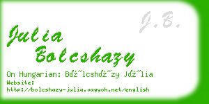 julia bolcshazy business card